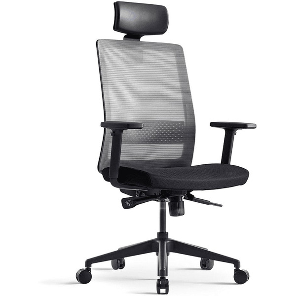 Кресло BESTUHL S30 (черная рама, спинка-сетка чистый черный, сиденье-ткань черный)