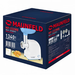 Мясорубка MAUNFELD MF-232WB (белый/голубой)