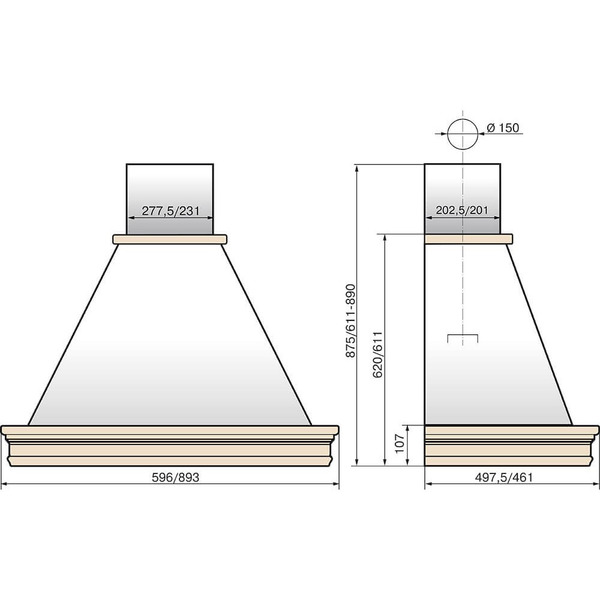 Вытяжка Elikor Вилла Валенсия 90П-650-П3Д 943928 (топленое молоко/дуб неокрашенный)