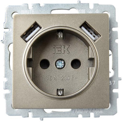 Розетка IEK Brite BR-R14-16-U21-D31-K37
