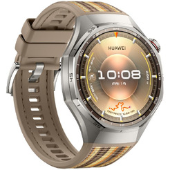 Смарт-часы HUAWEI Watch GT 6 Pro 46mm (ATM-B29) серебристый, с коричневым плетеным ремешком