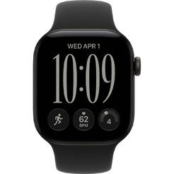 Умные часы Apple Watch Series 12 42 мм MJEA4X/A (алюминиевый корпус, черный/черный, спортивный силиконовый ремешок S/M)