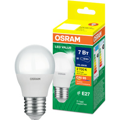 Лампа светодиодная OSRAM P60 7W 3000K Е27