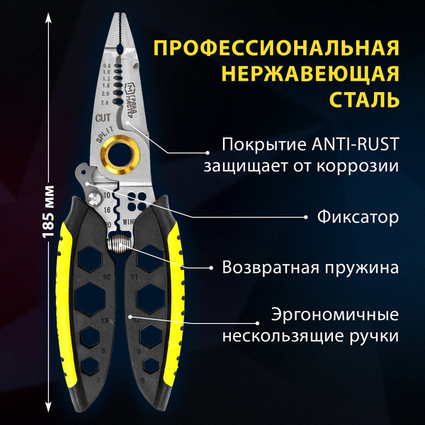 Плоскогубцы Грандмастер Многофункциональные PL-185 671262