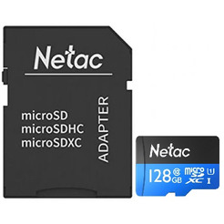 Карта памяти Netac P500 Standard 128GB NT02P500STN-128G-R (с адаптером)