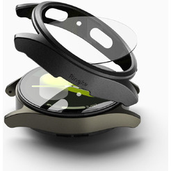 Чехол с защитным стеклом Ringke SLIM & TEMPERED GLASS для GALAXY WATCH 7 (44MM) TITANIUM BLACK