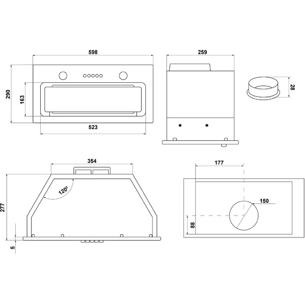 Вытяжка MAUNFELD Trapeze 602IG (черный)