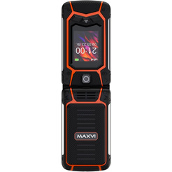 Мобильный телефон Maxvi E 10 (черный/оранжевый)
