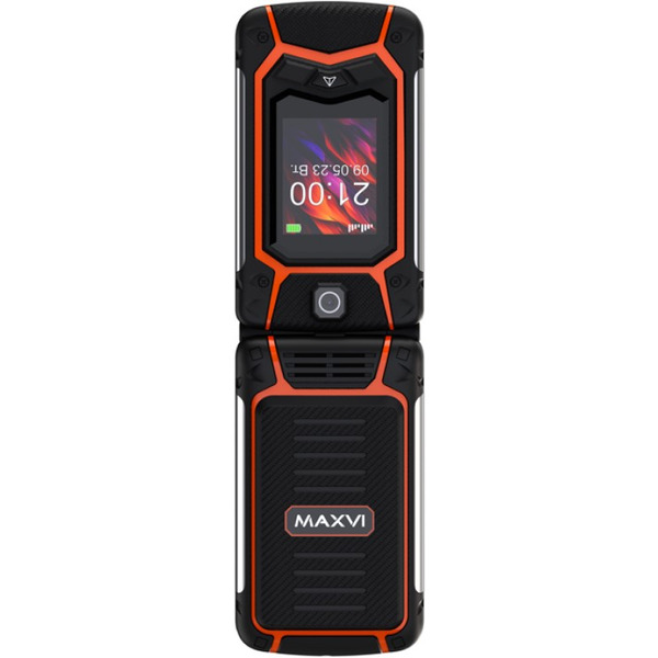 Мобильный телефон Maxvi E 10 (черный/оранжевый)