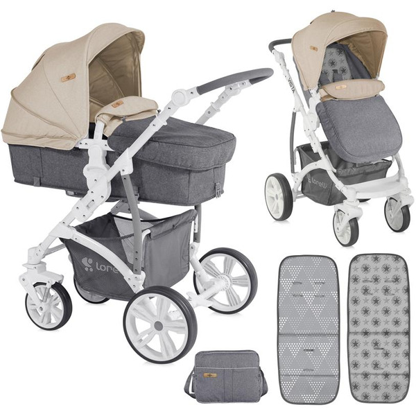 Детская коляска Lorelli Vista 2017 Grey&Beige Cities (10020971747)