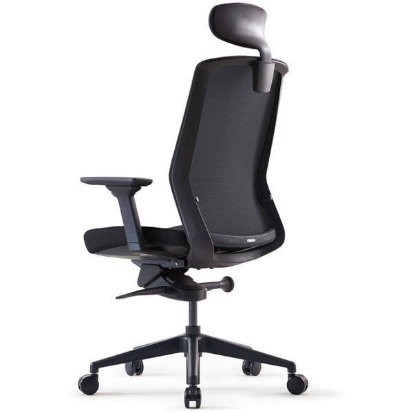 Кресло BESTUHL J1 (черная рама, спинка-сетка, сиденье-ткань, крест.-пластик, черный)