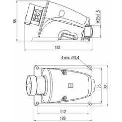 Вилка стационарная IEK MAGNUM  ССИ-515 ( PSN52-016-5)
