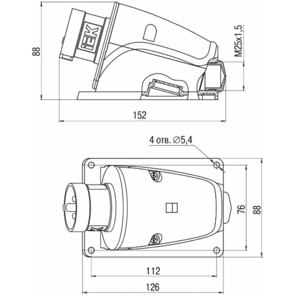 Вилка стационарная IEK MAGNUM  ССИ-515 ( PSN52-016-5)