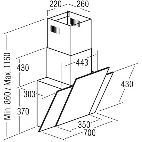 Вытяжка САТА THALASSA 700 XGWH/D