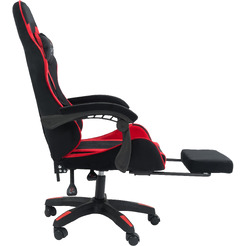 Вибромассажное кресло Calviano 1584 (велюр, черный/красный)