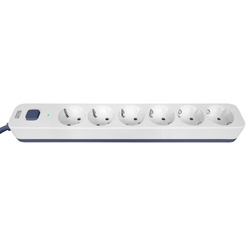 Сетевой фильтр Powercom SP-06W 3,0М 3м (6 розеток) белый/серый