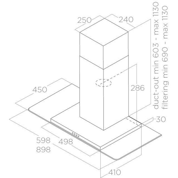 Кухонная вытяжка Elica Flat Glass IX/A/90