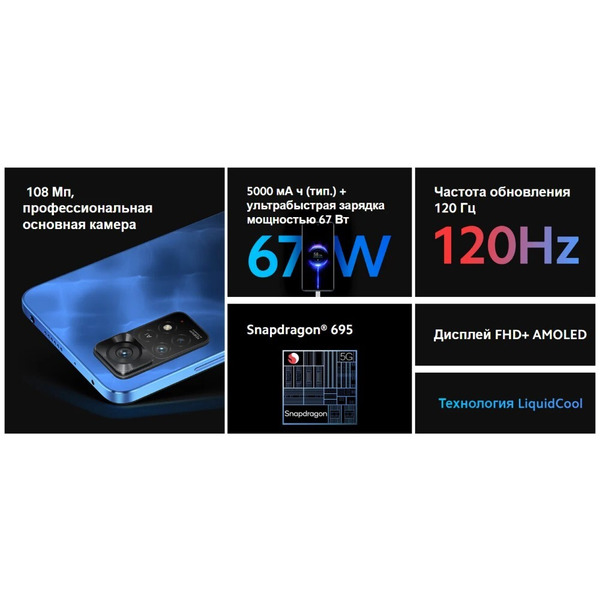Смартфон Xiaomi Redmi Note 11 Pro 5G 8GB/128GB Atlantic Blue EU