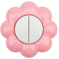 Выключатель двухклавишный KRANZ HAPPY Цветок KR-78-0624