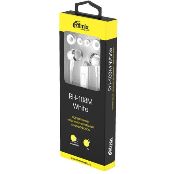 Наушники RITMIX RH-108M (белый)