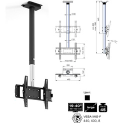 Кронштейн потолочный ELECTRICLIGHT КБ-01-36, черный