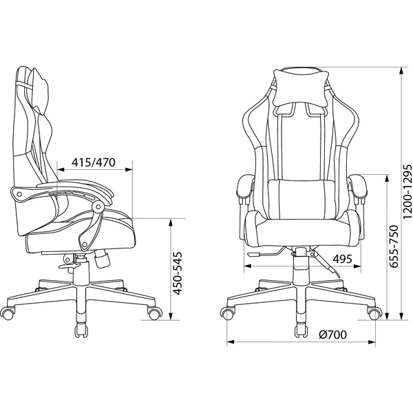 Кресло игровое Zombie GAME TETRA (1933119) черный/красный