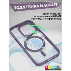 Бампер Bingo Metal Magnetic iPhone 14 Pro Фиолетовый