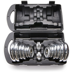 Набор гантелей с соединительным грифом Atlas Sport хромированных в чемодане 20 кг (2x10 кг)