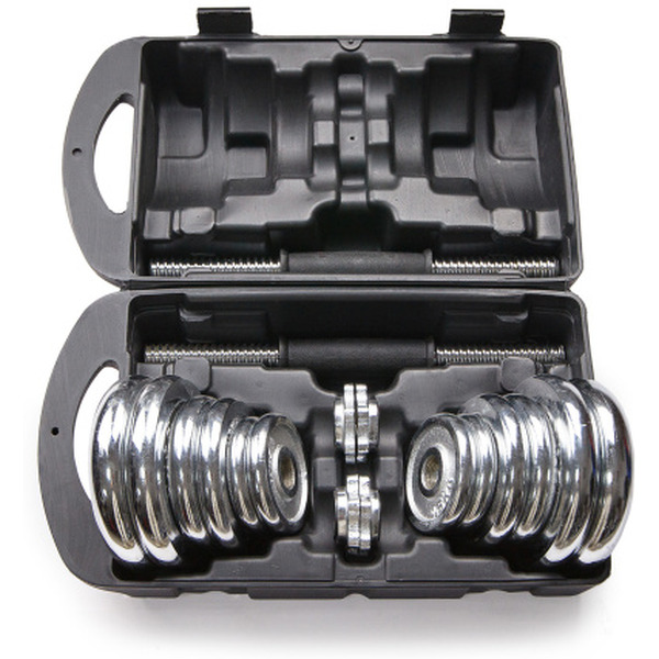 Набор гантелей с соединительным грифом Atlas Sport хромированных в чемодане 20 кг (2x10 кг)