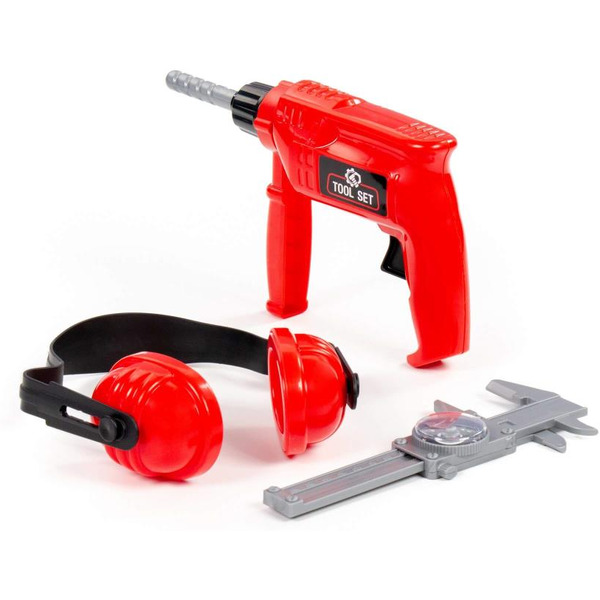 Набор инструментов игрушечных Полесье №23 91116 (дрель, наушники, штангенциркуль №2)