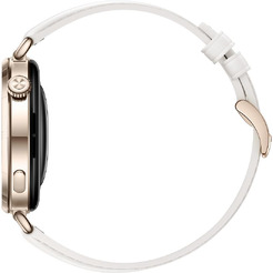Смарт-часы HUAWEI Watch GT 6 41mm (KSU-B19) золотистый, с белым кожаным ремешком