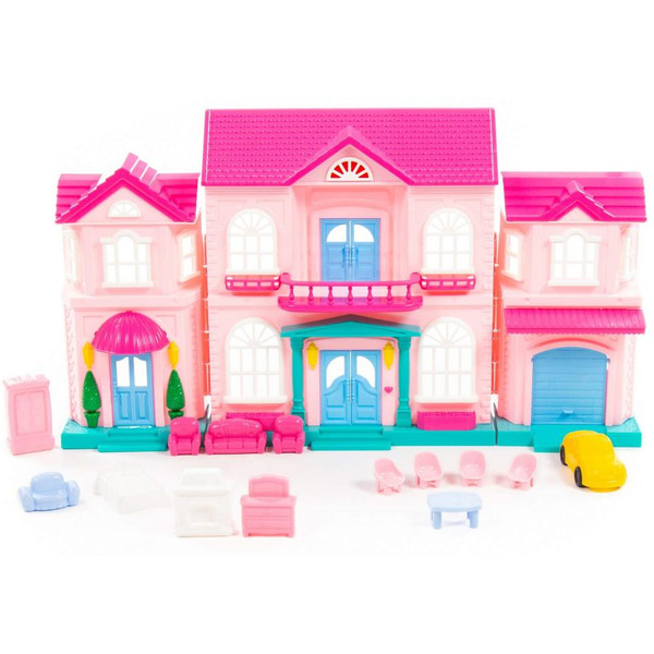 Кукольный домик Полесье София с набором мебели и автомобилем 78018