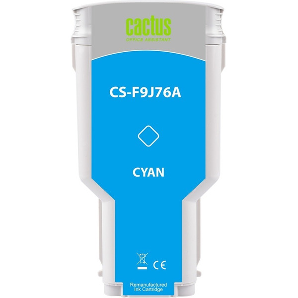 Картридж струйный Cactus CS-F9J76A 727 XXL голубой (300мл) для HP DJ T920/T930/T1500/T1530/T2500/T2530