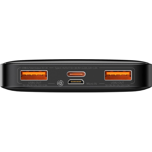 Внешний аккумулятор Baseus Bipow Digital Display Fast Charge 10000mAh (PPBD050301) черный