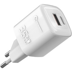 Зарядное устройство Atomic CRYSTAL G351 GAN 35W 2-порта USB (A+C), цвет белый | 10.193