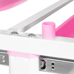 Парта+стул Anatomica Avgusta с выдвижным ящиком, подставкой и светильником (белый/розовый)