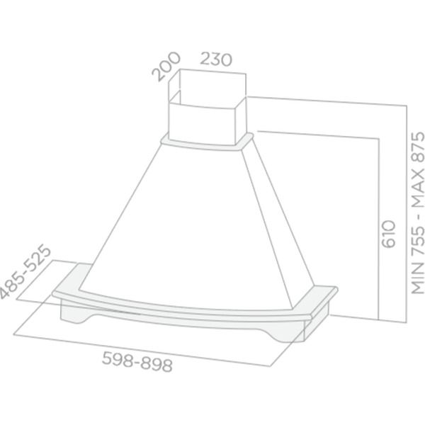Вытяжка ELICA CORALINE GO/A/90 T.GREZZO