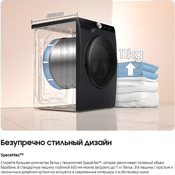 Стирально-сушильная машина Samsung WD11DG6B85BELP
