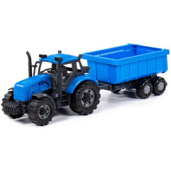 Трактор Полесье Прогресс с прицепом 91277 (синий)