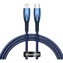 Кабель Baseus Glimmer Series Fast Charging Data Cable Type-C - Lightning 20W CADH000003 (1 м, синий)
