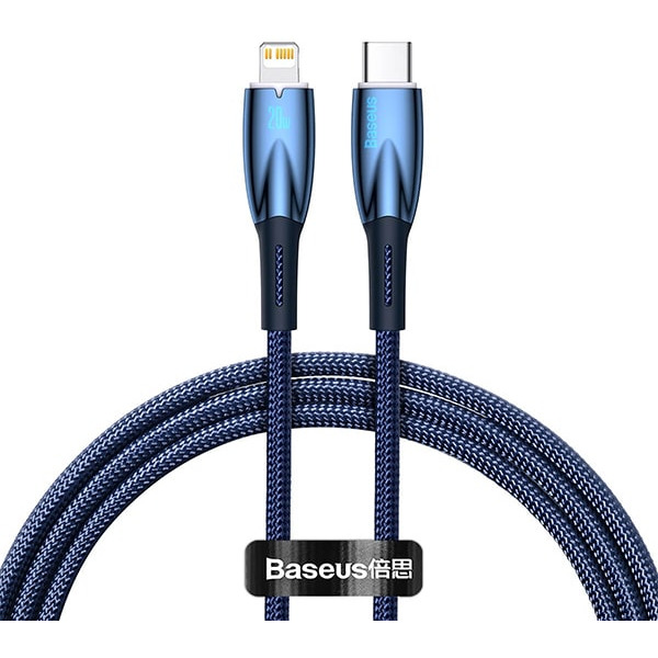 Кабель Baseus Glimmer Series Fast Charging Data Cable Type-C - Lightning 20W CADH000003 (1 м, синий)