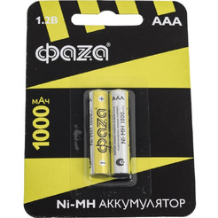 Аккумулятор ФАZA 5002913 AAA 1000 мАч 1.2В, блистер 2 шт.