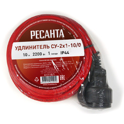 Удлинитель силовой без катушки Ресанта СУ-2х1-10/0 (61/118/1)