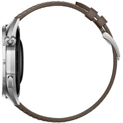 Смарт-часы HUAWEI Watch GT 6 46mm (ATM-B19) серебристый, с коричневым кожаным ремешком