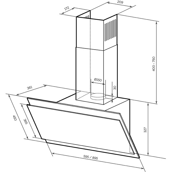Кухонная вытяжка LEX Furia 600 (белый)