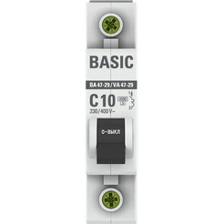 Выключатель автоматический EKF Basic ВА 47-29 1P 10А (С) 4.5кА