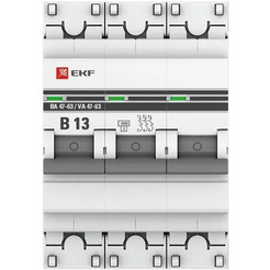 Выключатель автоматический EKF 3P 13А (B) 4,5кА ВА 47-63