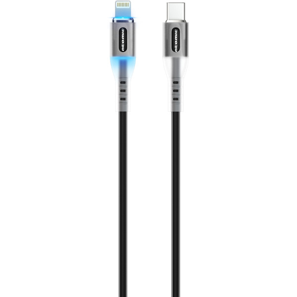 Кабель Atomic Ledit Usb-C-Lightning PD 27W LED / 30.374 (1.2м, черный)
