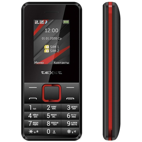 Мобильный телефон TeXet TM-207 (черный/красный)