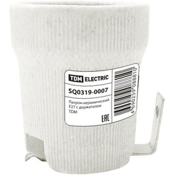 Патрон керамический с держателем TDM ELECTRIC E27 SQ0319-0007